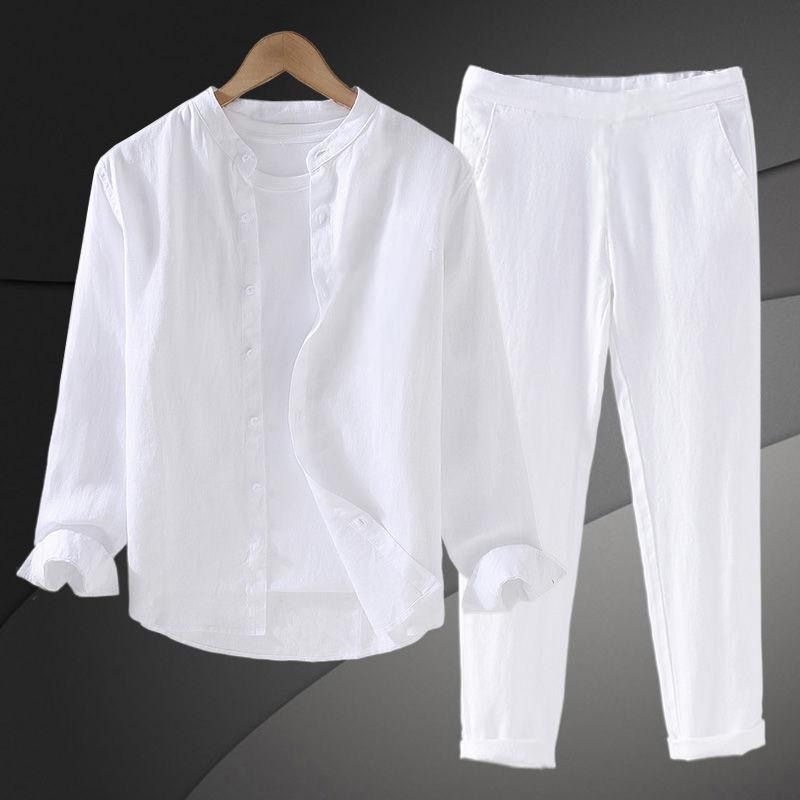 Linen Shirt Breathable - Spring Autumn Pure Linen Cotton Linen