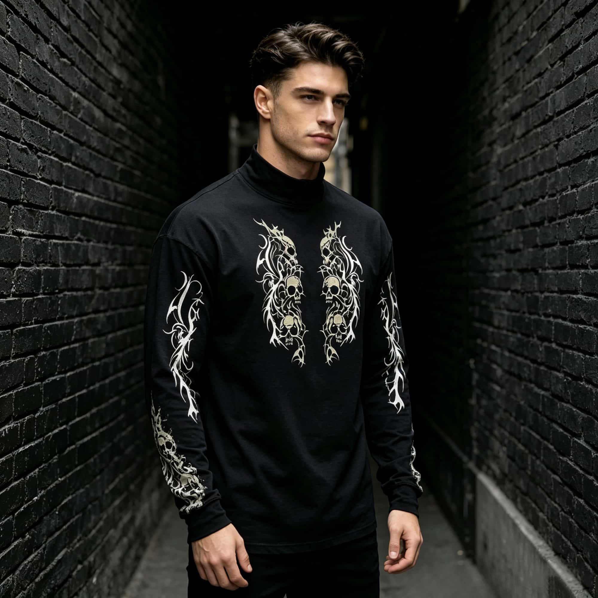 Dark Tattoo‑Graphic Men Mock N - Tee Graphic Print recension och pris