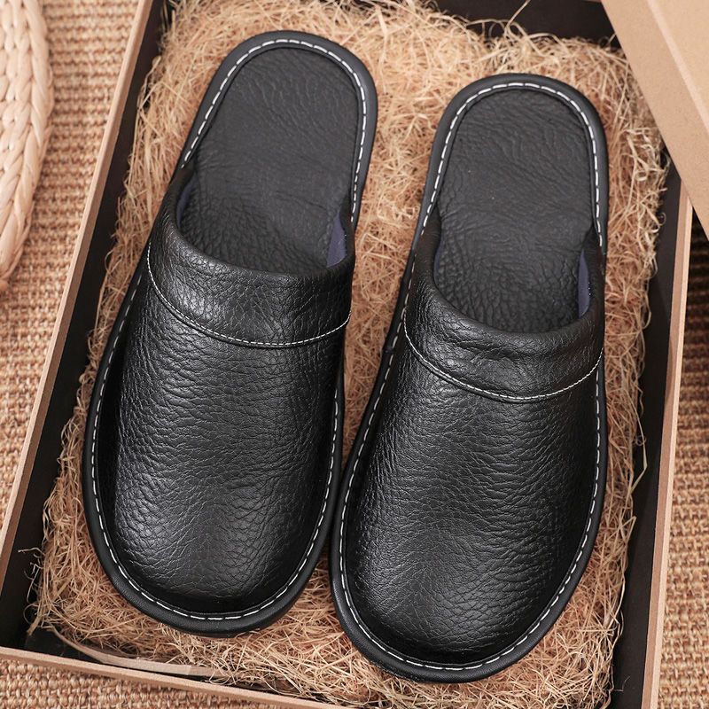 Home Leather Slippers Men and  - Flip Flop Leather Men recension och pris