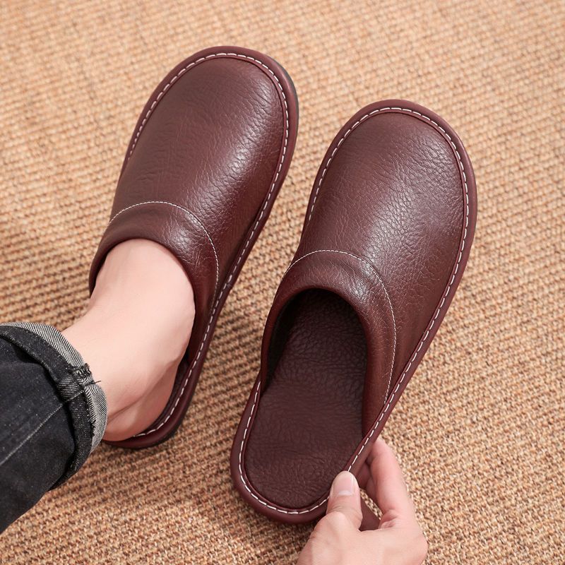 Home Leather Slippers Men and  - Flip Flop Leather Men recension och pris