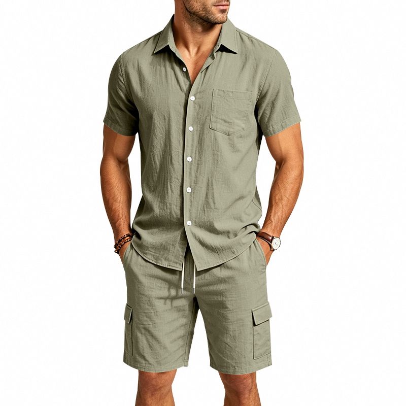 Men Summer American Linen Two  - Short Linen Drawstring recension och pris