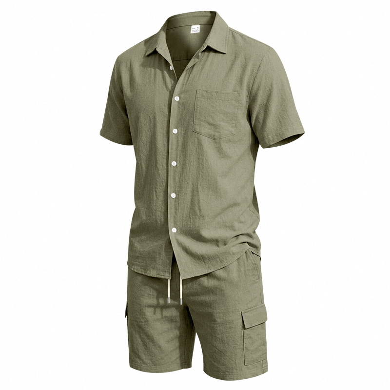 Men Summer American Linen Two  - Short Linen Drawstring recension och pris