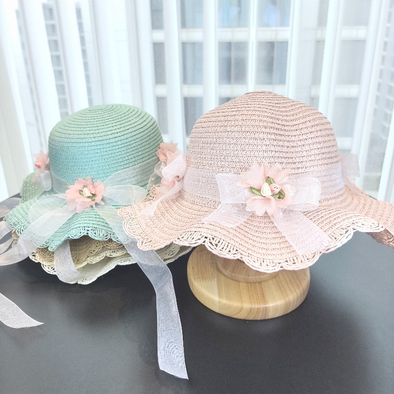 Girls 2pcs Straw Hat Solid Col - Bucket Hat Straw recension och pris