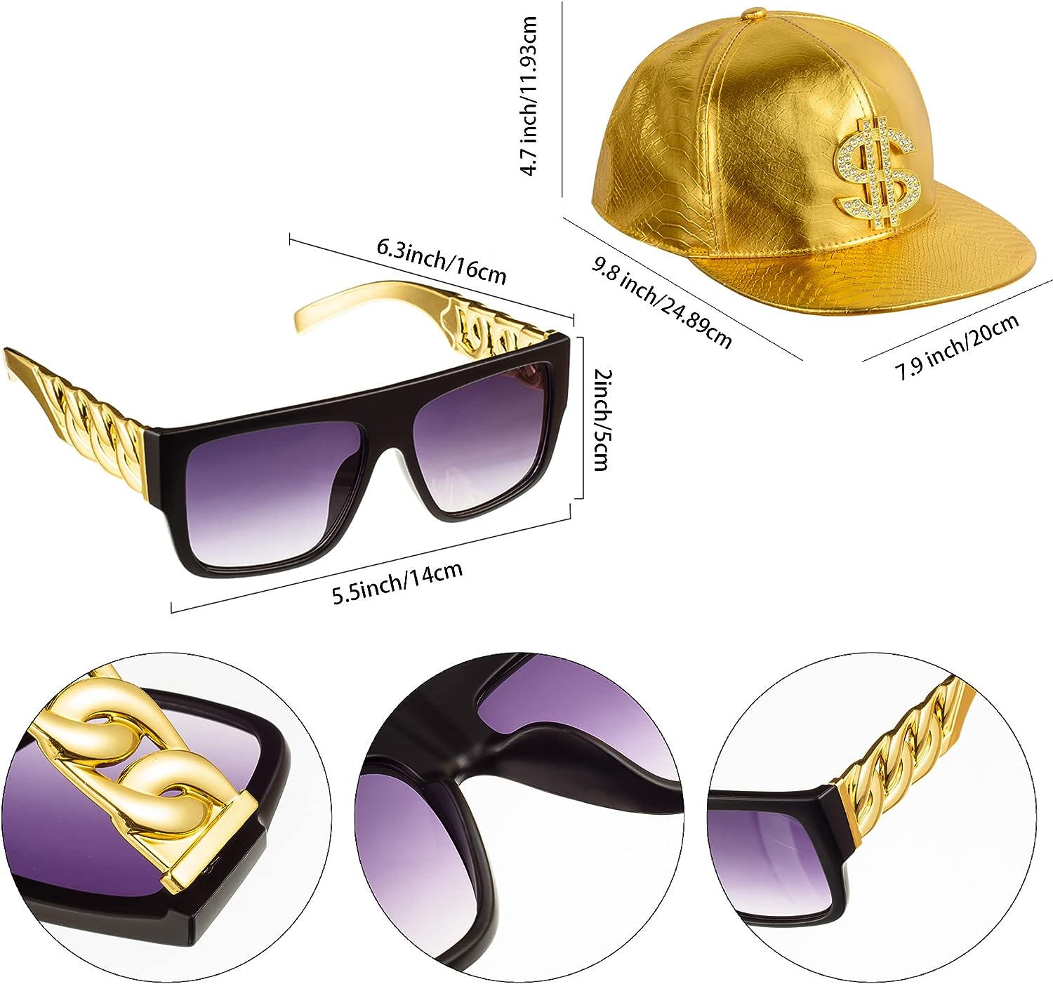 PESENAR 80s 90sHip Hop Costume - Sunglass Retainer Cord recension och pris