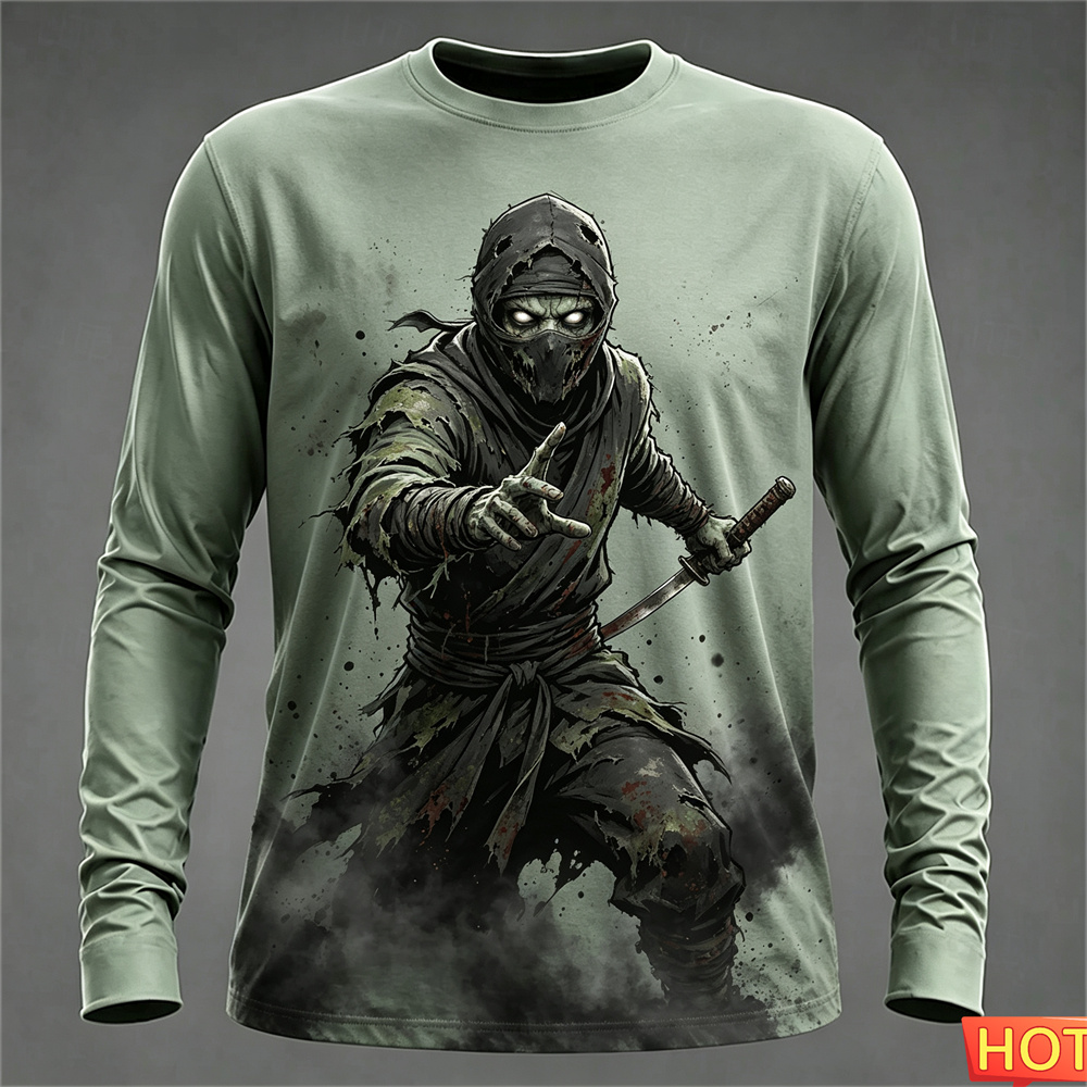 Autumn winter Men's Long sleev - Tee Graphic Print recension och pris